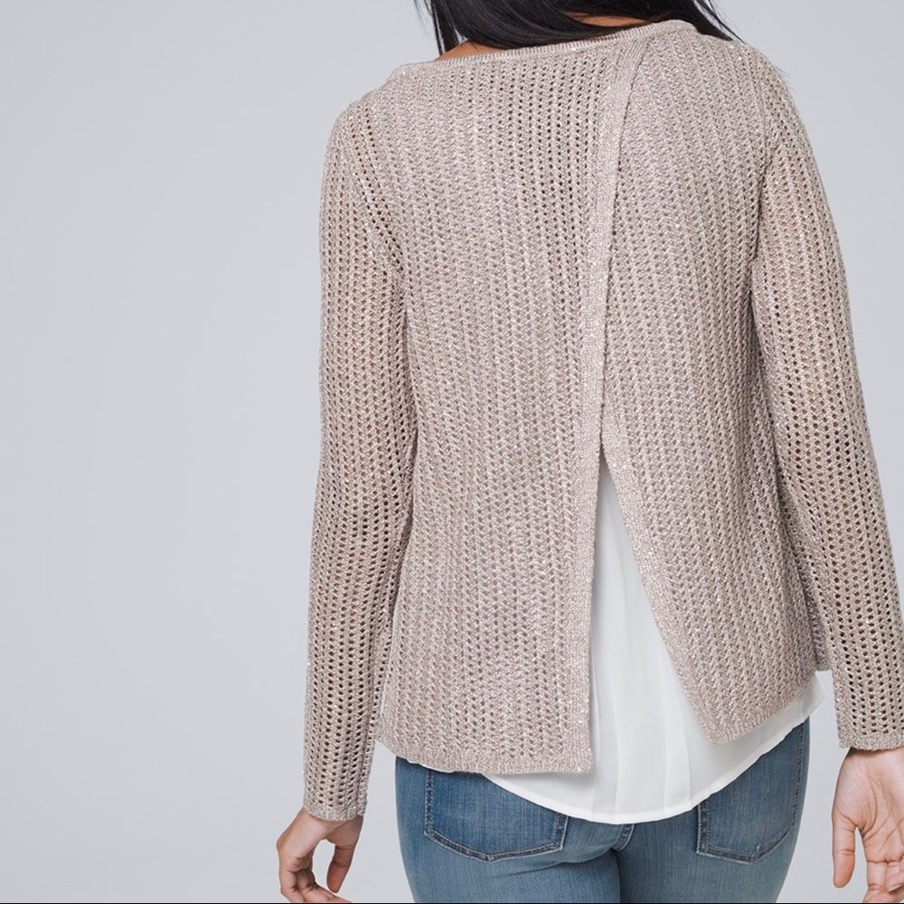 WHBM - Sequin Twofer Sweater